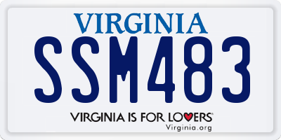 VA license plate SSM483