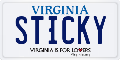 VA license plate STICKY
