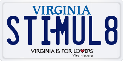 VA license plate STIMUL8