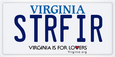 VA license plate STRFIR