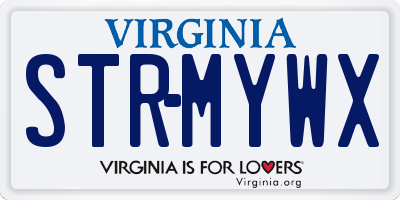 VA license plate STRMYWX