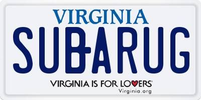 VA license plate SUBARUG