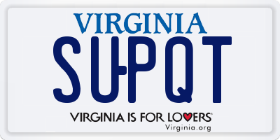 VA license plate SUPQT