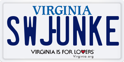 VA license plate SWJUNKE