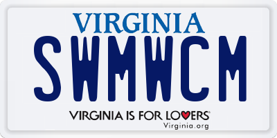 VA license plate SWMWCM