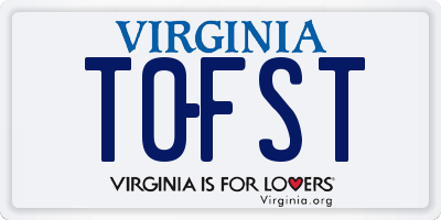 VA license plate T0FST