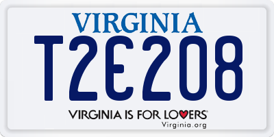 VA license plate T2C208
