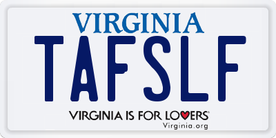 VA license plate TAFSLF
