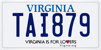 VA license plate TAI879