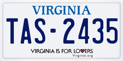 VA license plate TAS2435
