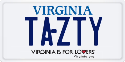 VA license plate TAZTY