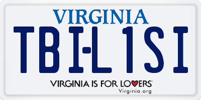 VA license plate TBIL1SI