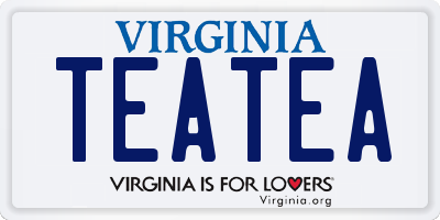 VA license plate TEATEA