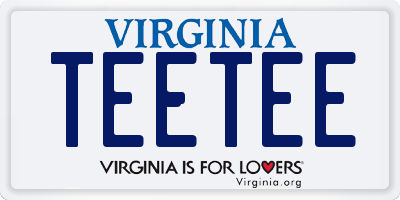 VA license plate TEETEE