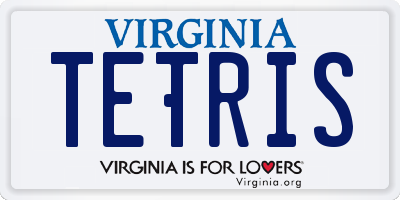 VA license plate TETRIS