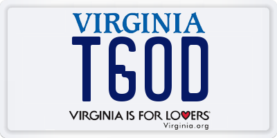 VA license plate TGOD