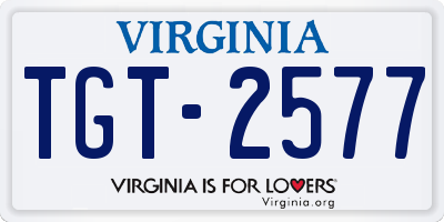 VA license plate TGT2577