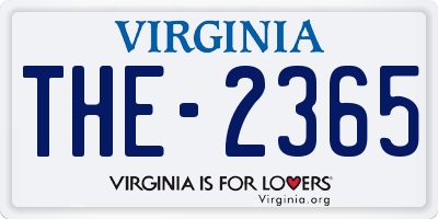 VA license plate THE2365