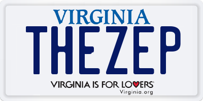 VA license plate THEZEP