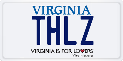 VA license plate THLZ