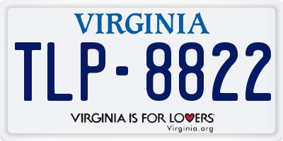 VA license plate TLP8822