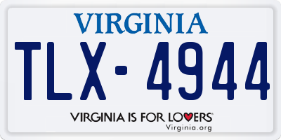 VA license plate TLX4944