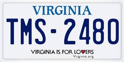 VA license plate TMS2480