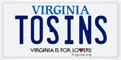 VA license plate TOSINS