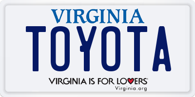 VA license plate TOYOTA