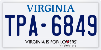 VA license plate TPA6849