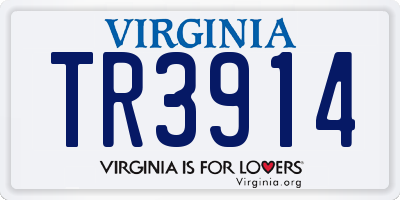 VA license plate TR3914