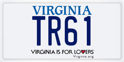 VA license plate TR61