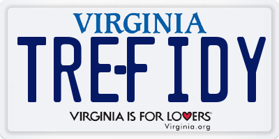 VA license plate TREFIDY