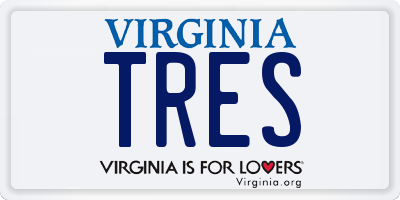 VA license plate TRES