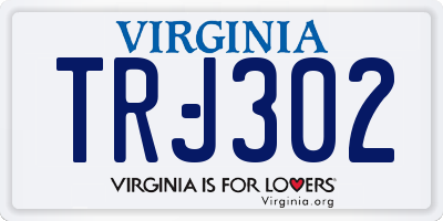 VA license plate TRJ302