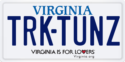 VA license plate TRKTUNZ