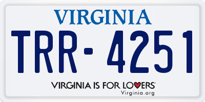 VA license plate TRR4251