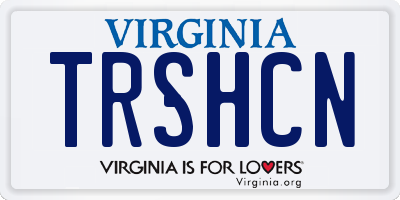 VA license plate TRSHCN