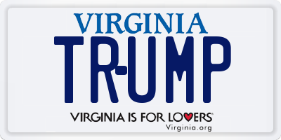 VA license plate TRUMP