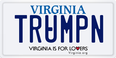 VA license plate TRUMPN