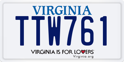 VA license plate TTW761