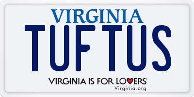 VA license plate TUFTUS