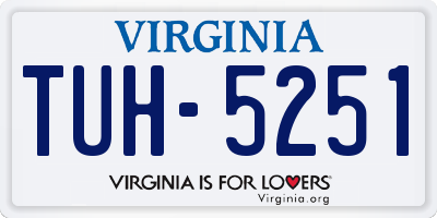 VA license plate TUH5251