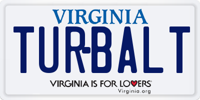 VA license plate TURBALT