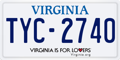 VA license plate TYC2740