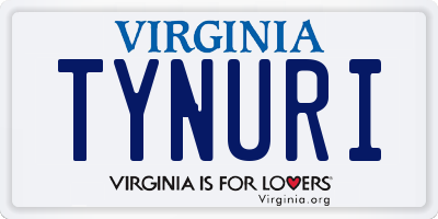 VA license plate TYNURI