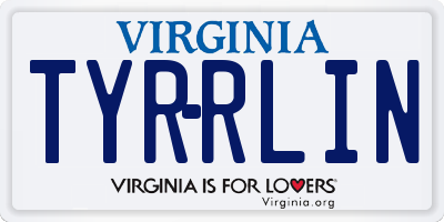 VA license plate TYRRLIN