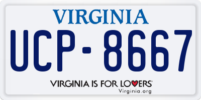 VA license plate UCP8667