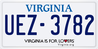 VA license plate UEZ3782