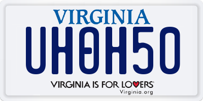 VA license plate UHOH50